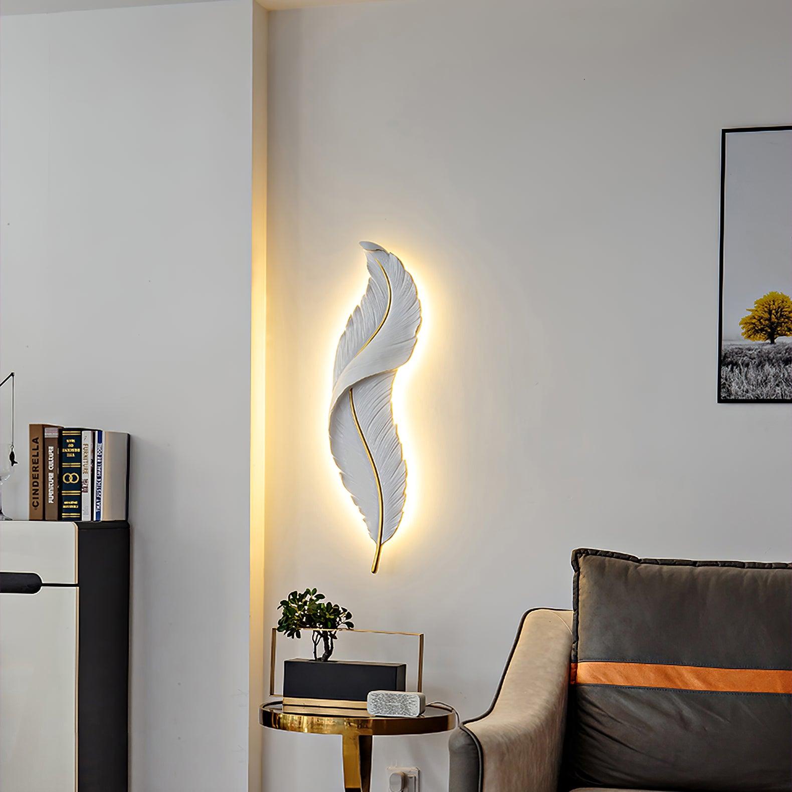 Arvess Individual Creativity Feather Resin Wall Lamp-Neutral Decor