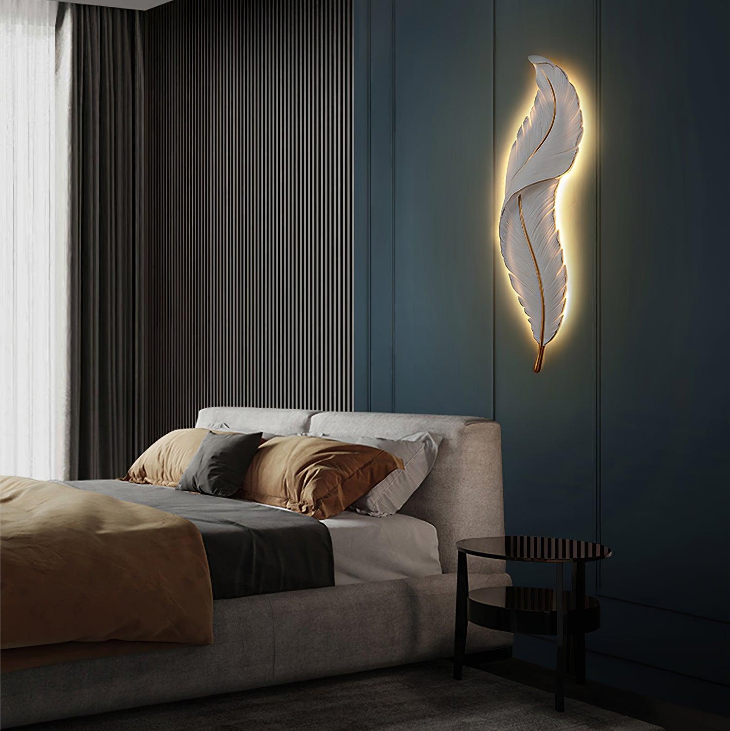 Arvess Individual Creativity Feather Resin Wall Lamp-Neutral Decor