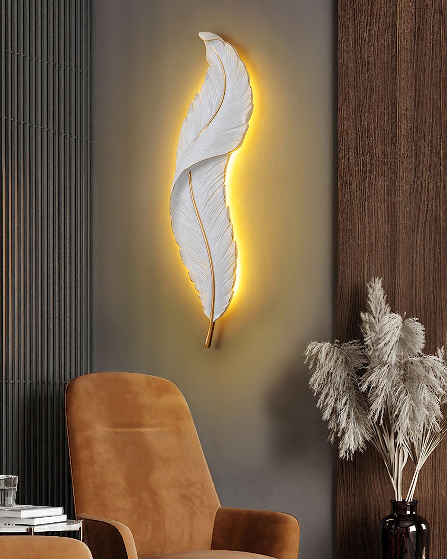 Arvess Individual Creativity Feather Resin Wall Lamp-Neutral Decor