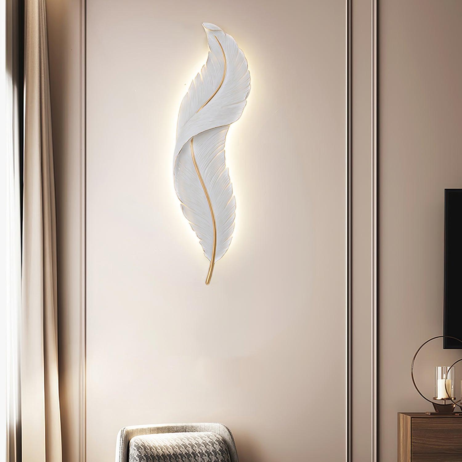 Arvess Individual Creativity Feather Resin Wall Lamp-Neutral Decor