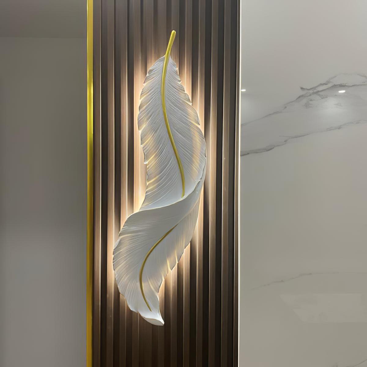 Arvess Individual Creativity Feather Resin Wall Lamp-Neutral Decor