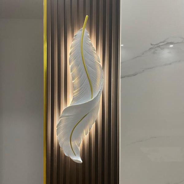 Arvess Individual Creativity Feather Resin Wall Lamp-Neutral Decor