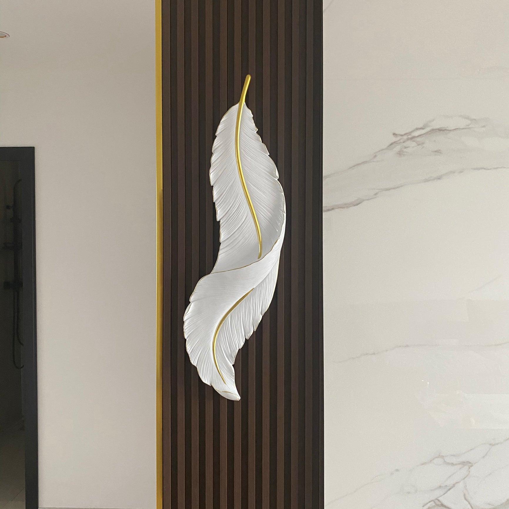 Arvess Individual Creativity Feather Resin Wall Lamp-Neutral Decor