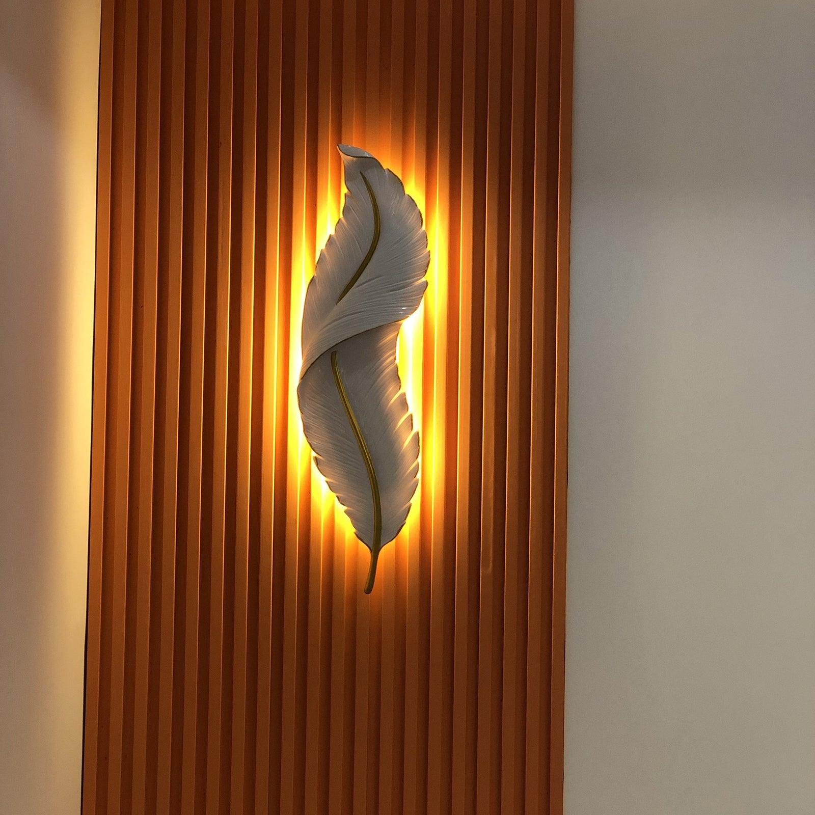 Arvess Individual Creativity Feather Resin Wall Lamp-Neutral Decor