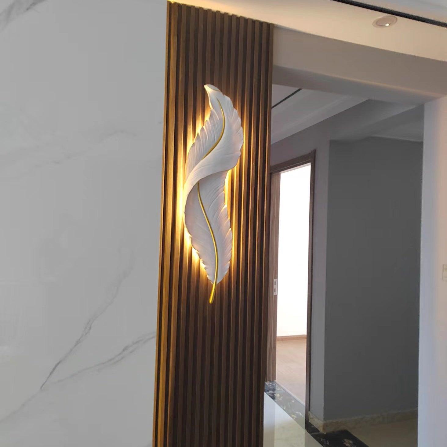 Arvess Individual Creativity Feather Resin Wall Lamp-Neutral Decor