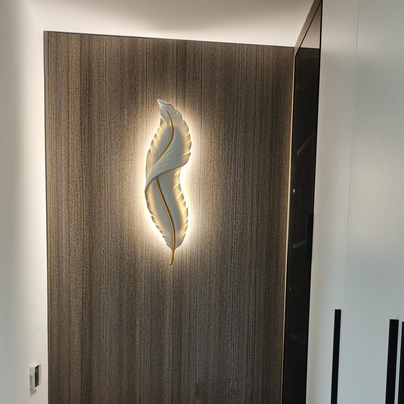 Arvess Individual Creativity Feather Resin Wall Lamp-Neutral Decor