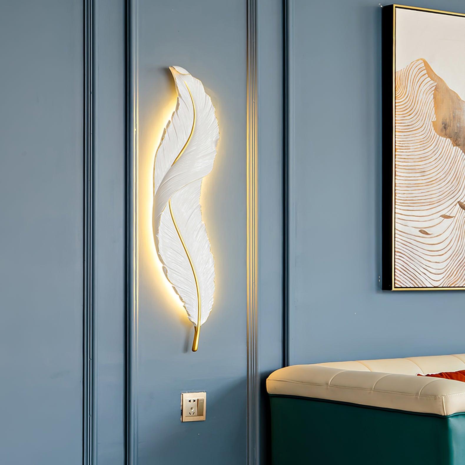 Arvess Individual Creativity Feather Resin Wall Lamp-Neutral Decor