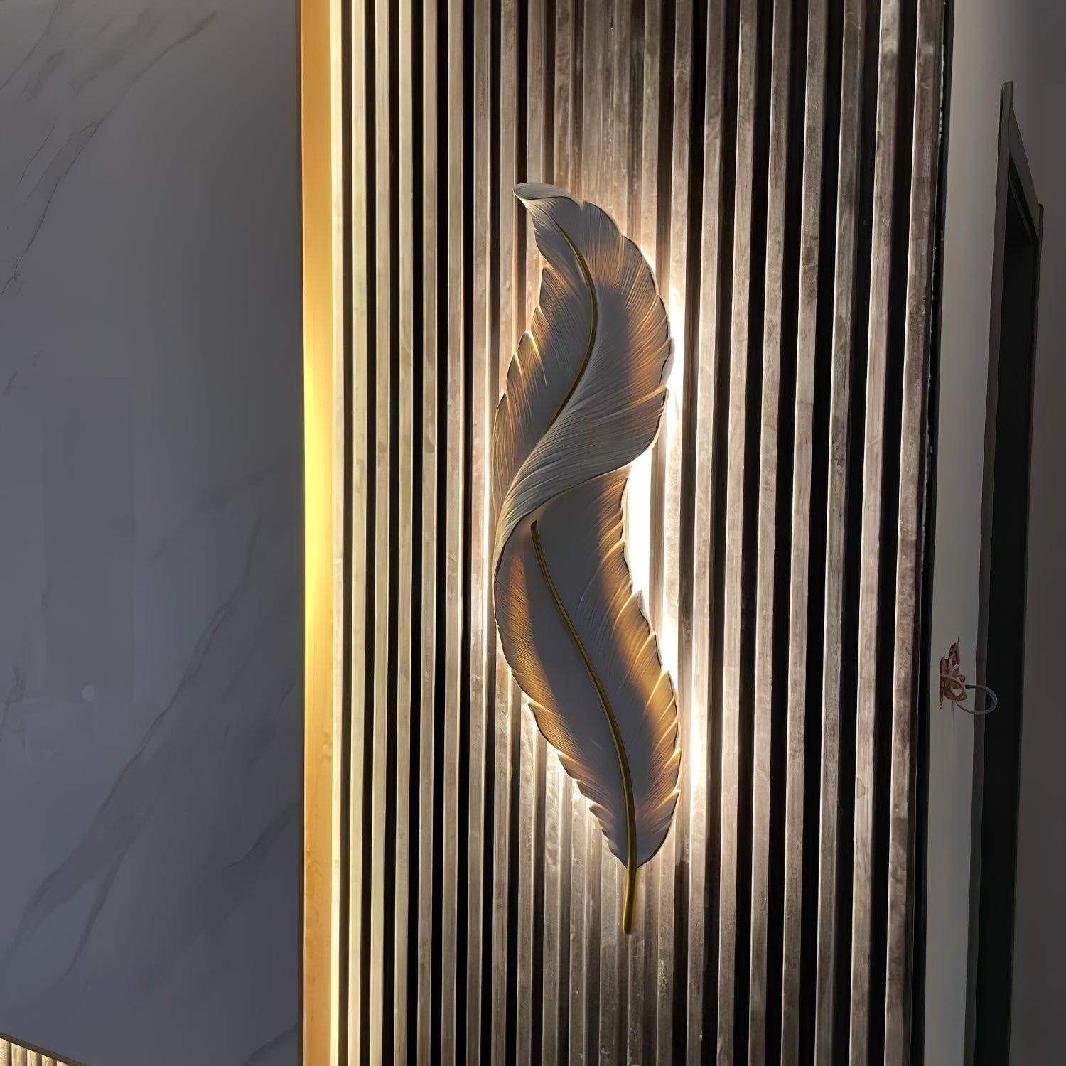Arvess Individual Creativity Feather Resin Wall Lamp-Neutral Decor