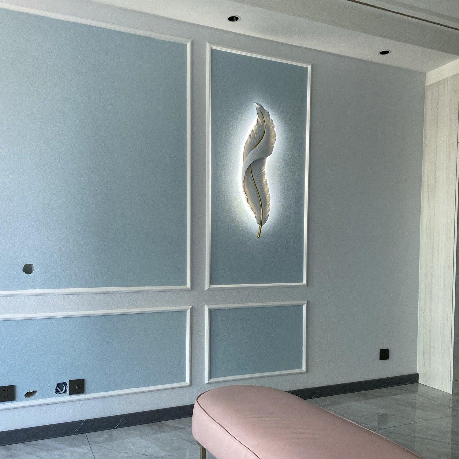 Arvess Individual Creativity Feather Resin Wall Lamp-Neutral Decor