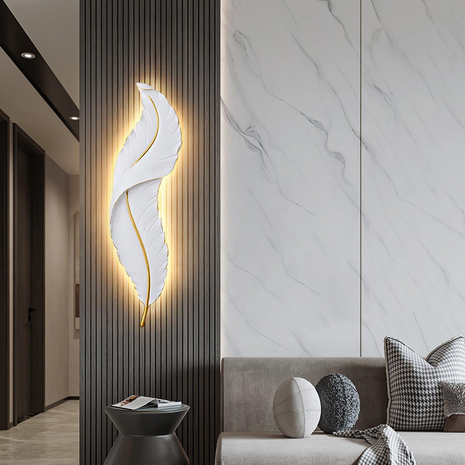 Arvess Individual Creativity Feather Resin Wall Lamp-Neutral Decor