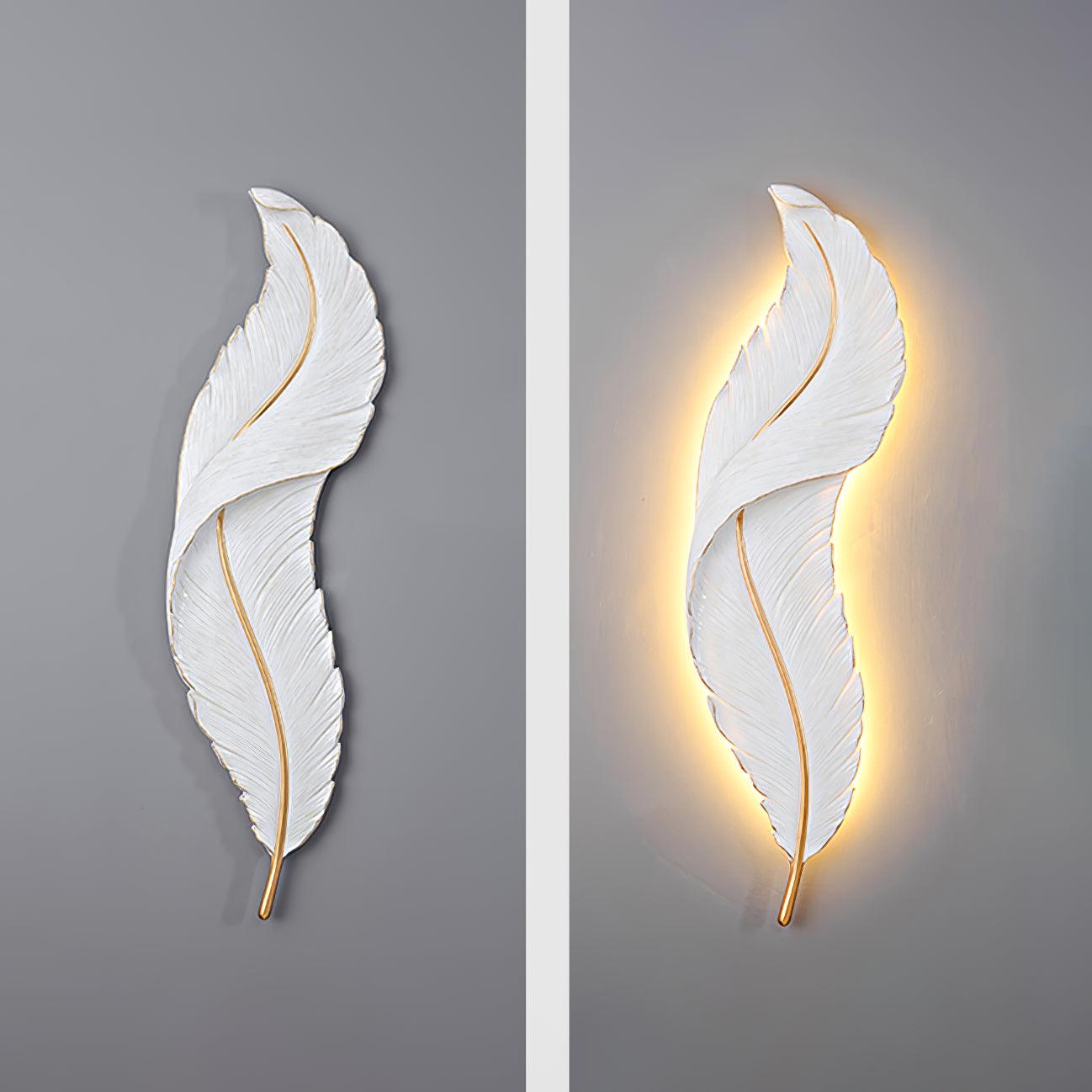 Arvess Individual Creativity Feather Resin Wall Lamp-Neutral Decor