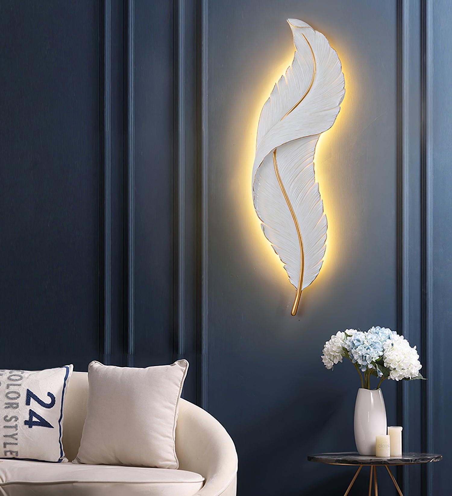 Arvess Individual Creativity Feather Resin Wall Lamp-Neutral Decor
