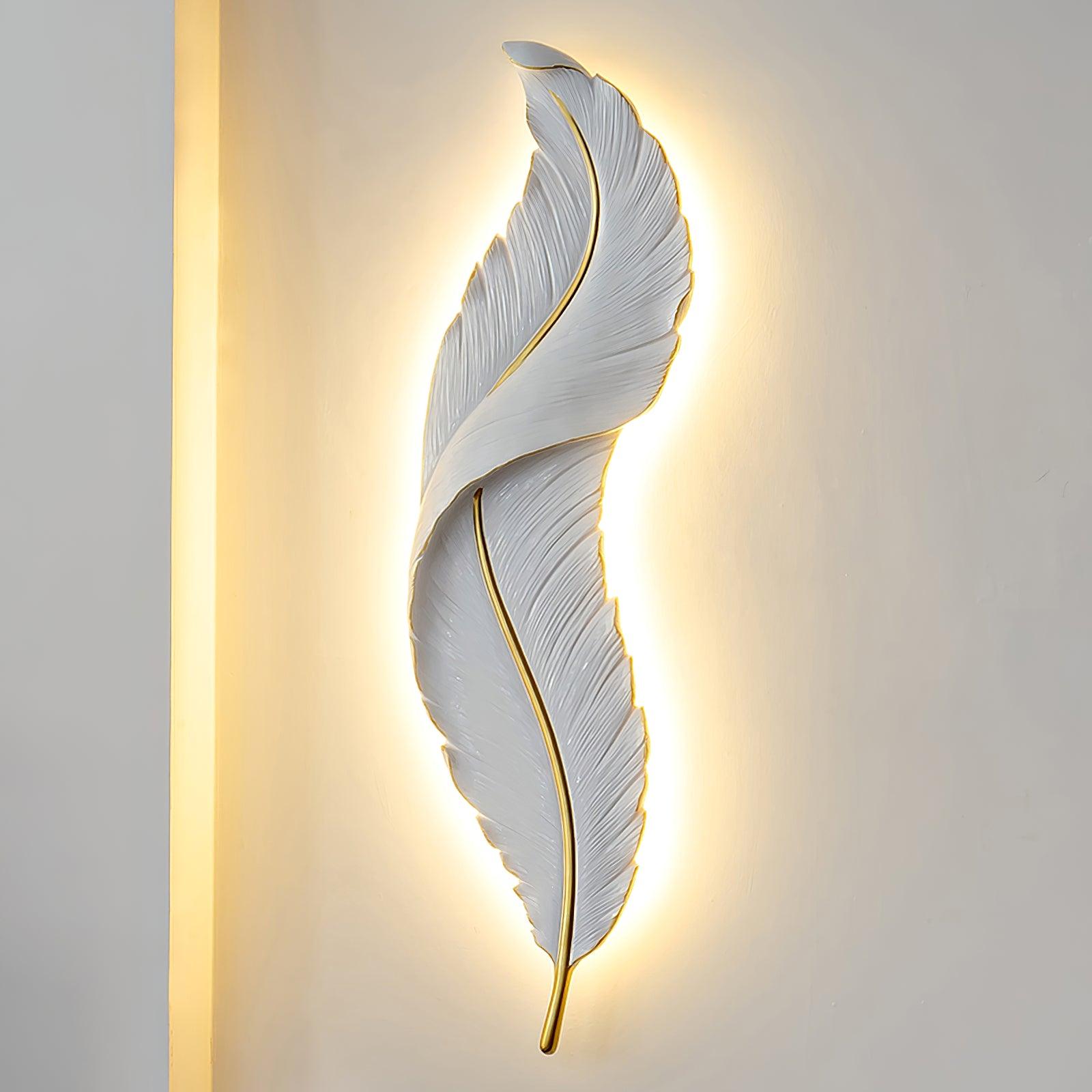 Arvess Individual Creativity Feather Resin Wall Lamp-Neutral Decor