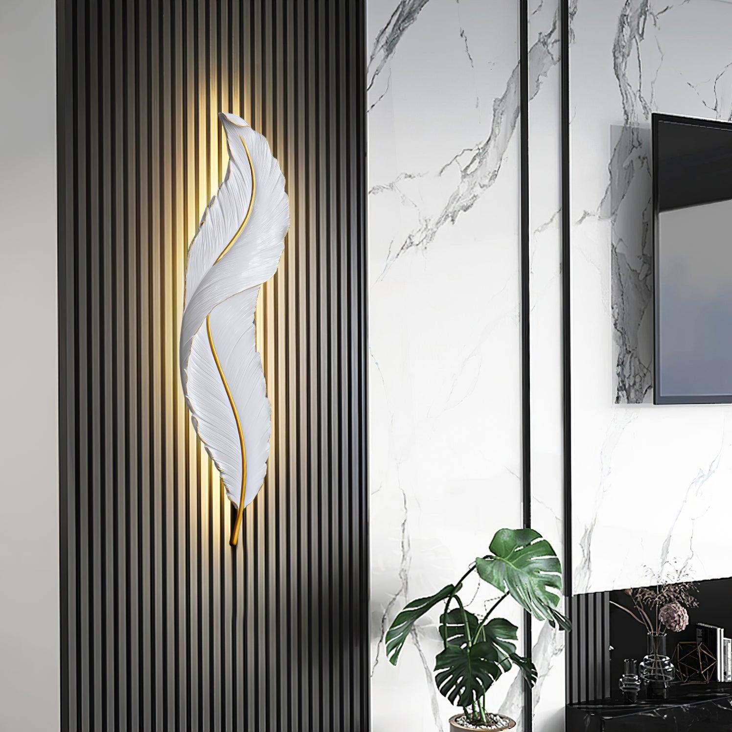 Arvess Individual Creativity Feather Resin Wall Lamp-Neutral Decor
