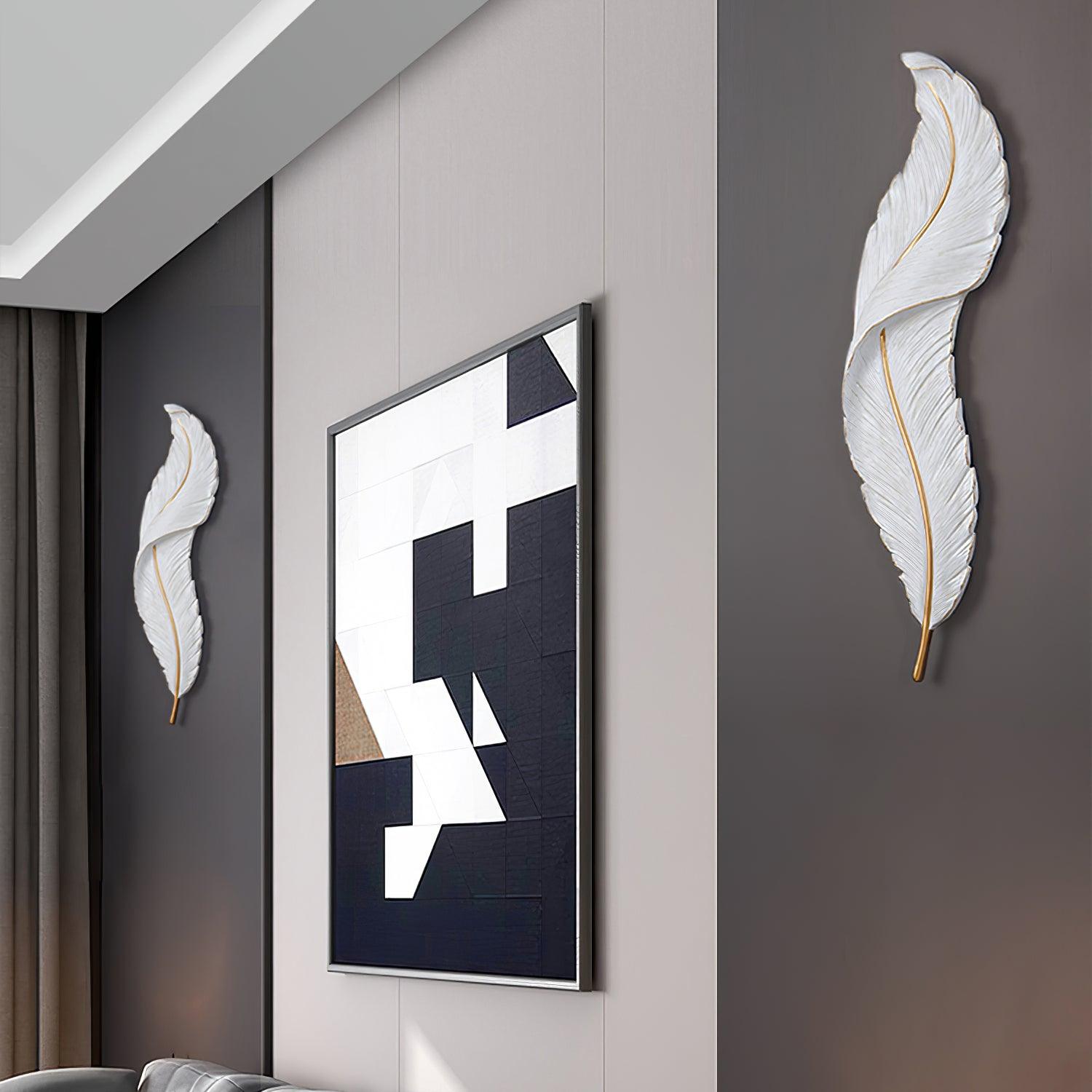 Arvess Individual Creativity Feather Resin Wall Lamp-Neutral Decor