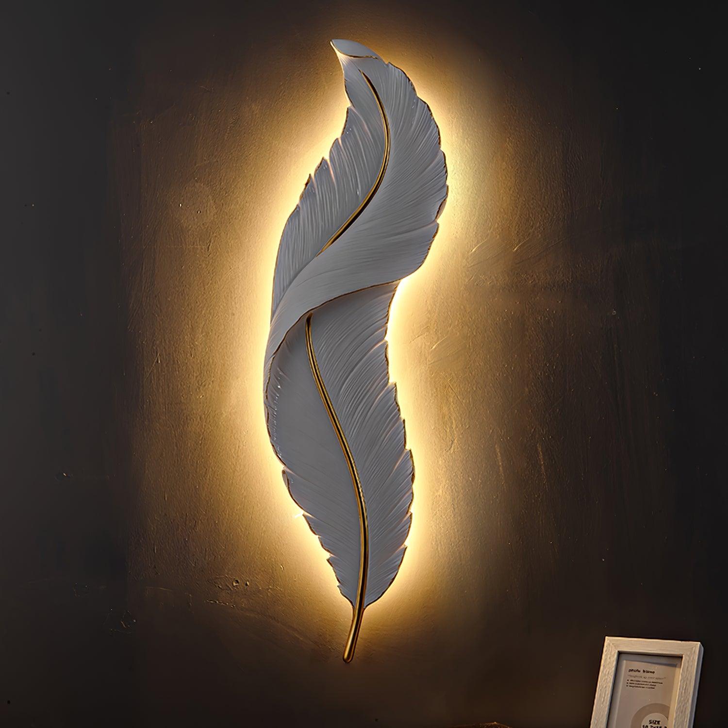 Arvess Individual Creativity Feather Resin Wall Lamp-Neutral Decor