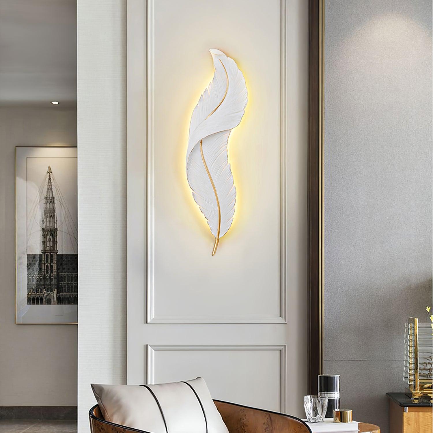Arvess Individual Creativity Feather Resin Wall Lamp-Neutral Decor