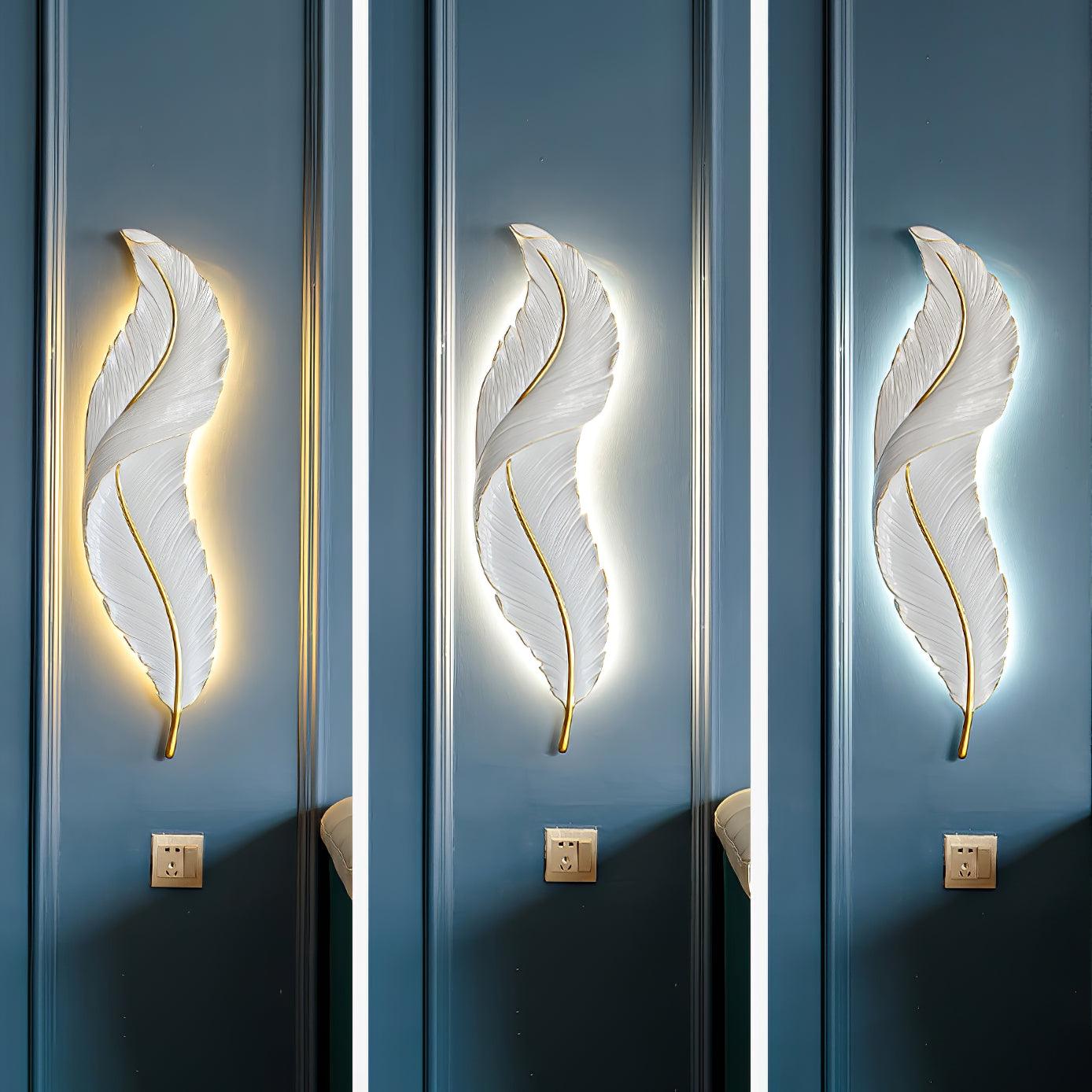 Arvess Individual Creativity Feather Resin Wall Lamp-Neutral Decor