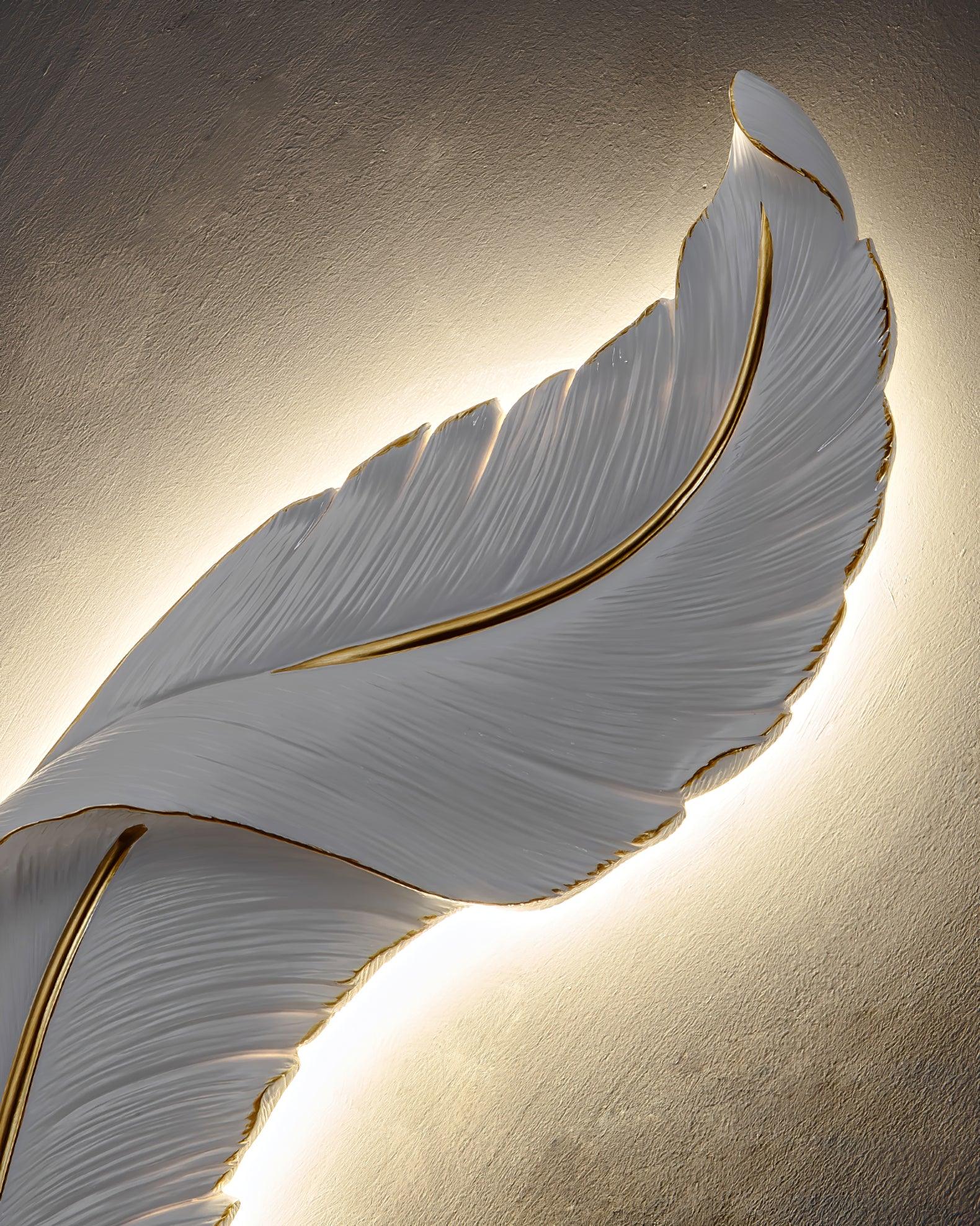 Arvess Individual Creativity Feather Resin Wall Lamp-Neutral Decor