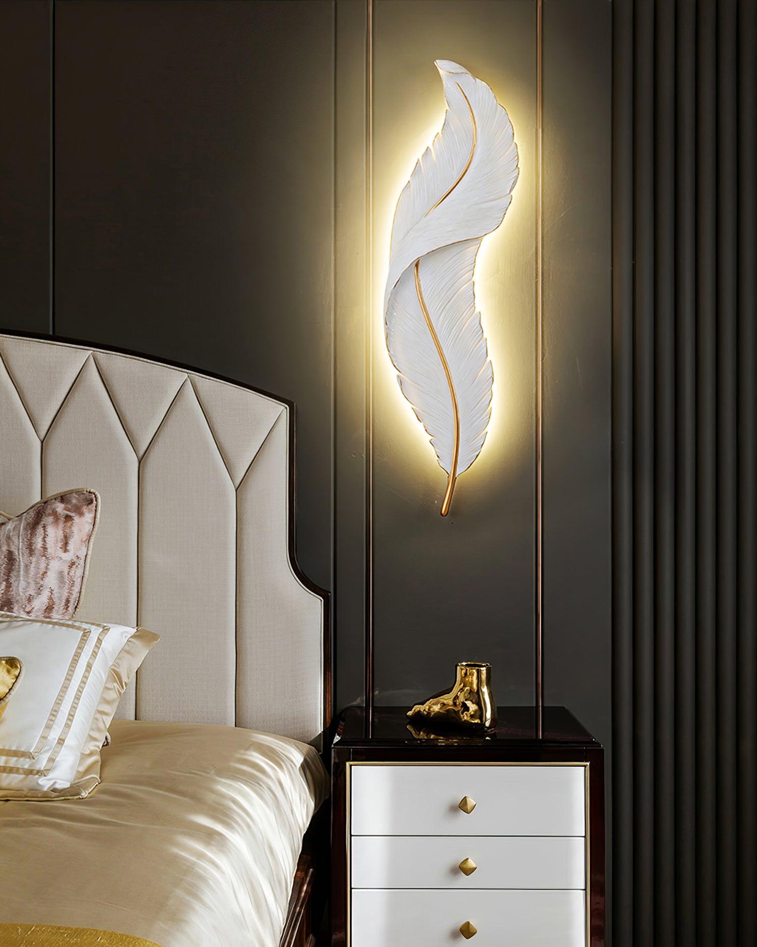 Arvess Individual Creativity Feather Resin Wall Lamp-Neutral Decor