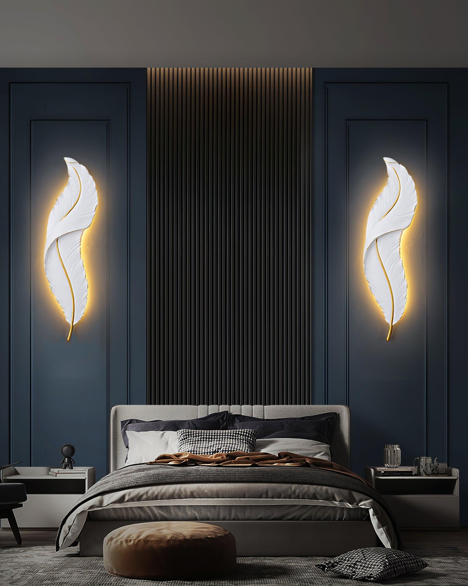 Arvess Individual Creativity Feather Resin Wall Lamp-Neutral Decor