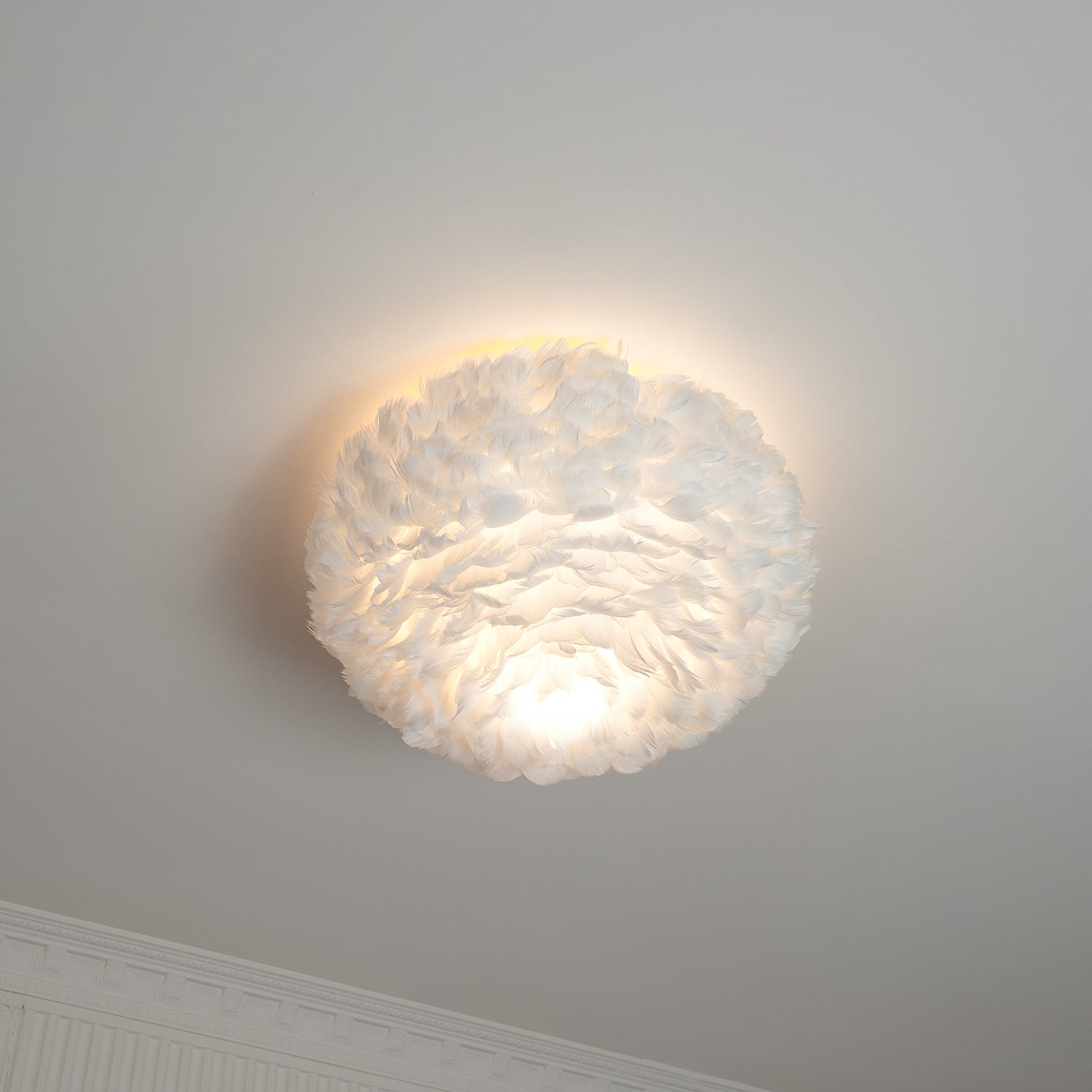 Zalore Premium Nordic Art Feathered Ceiling Lamp-Neutral Decor