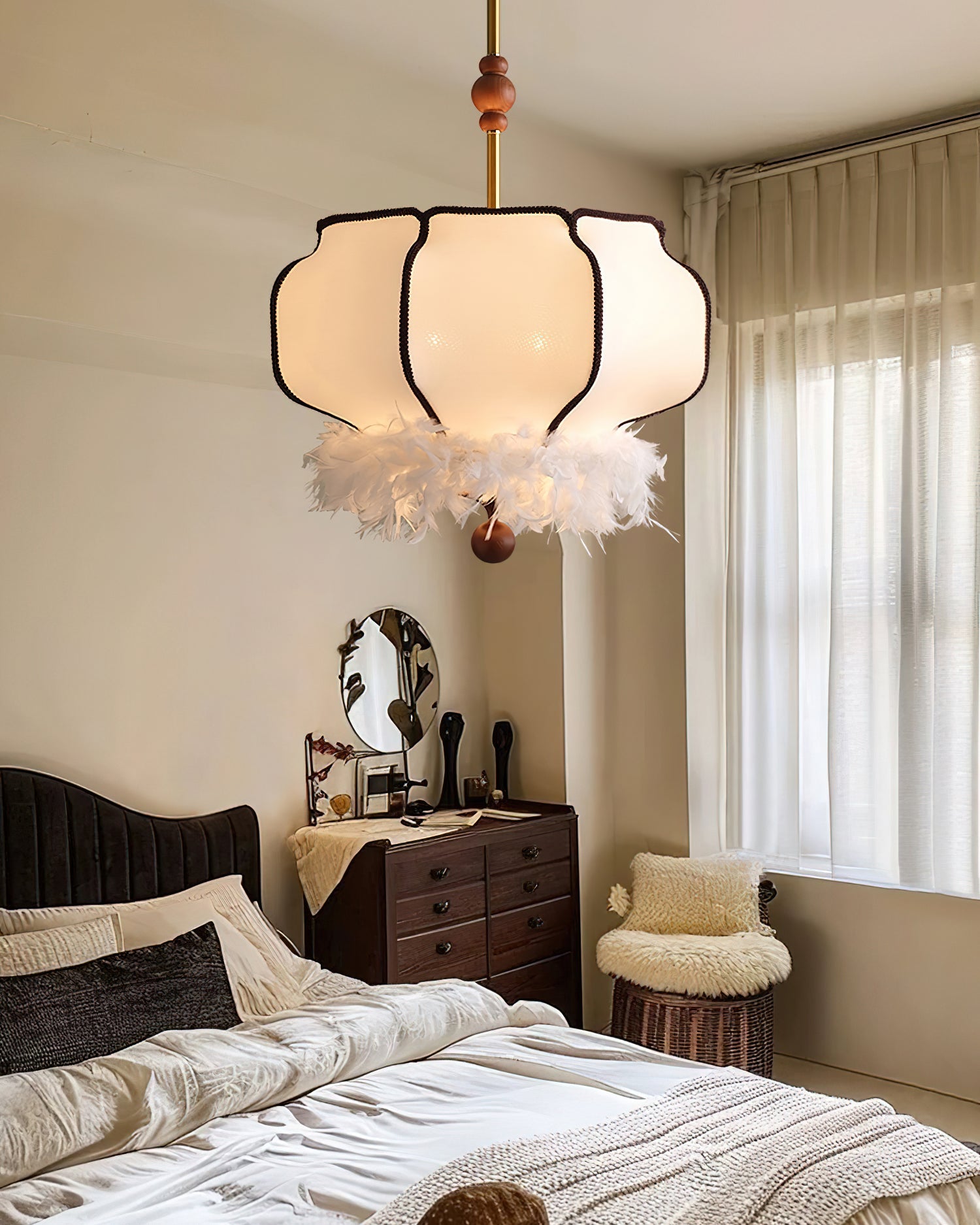 Grace Luxury Fabric Pendant Light-Neutral Decor