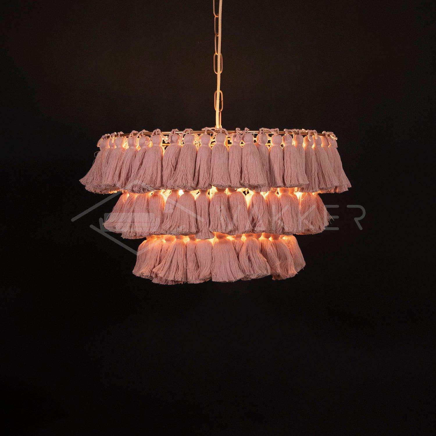 Arixo Chandelier Pink Bohemian Chic-Neutral Decor