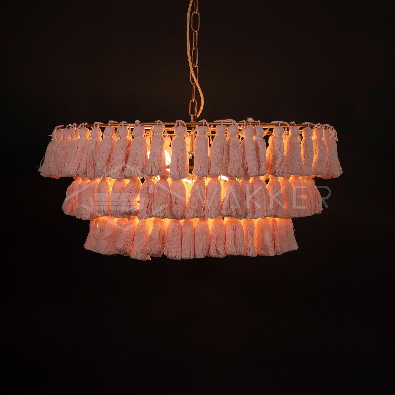 Arixo Chandelier Pink Bohemian Chic-Neutral Decor