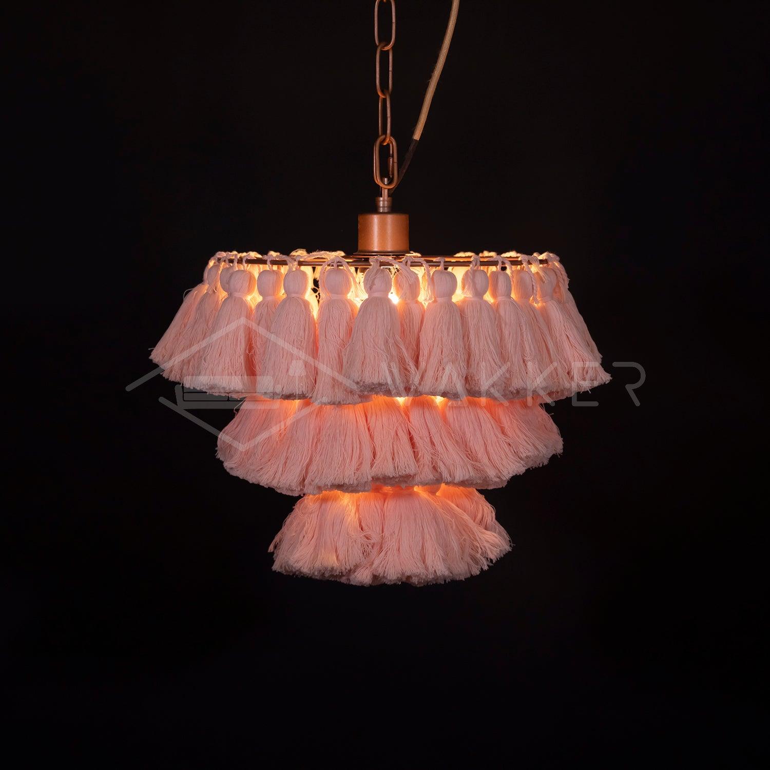 Arixo Chandelier Pink Bohemian Chic-Neutral Decor