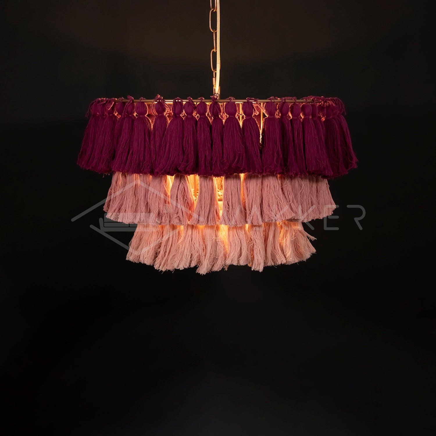 Arixo Chandelier Pink Bohemian Chic-Neutral Decor