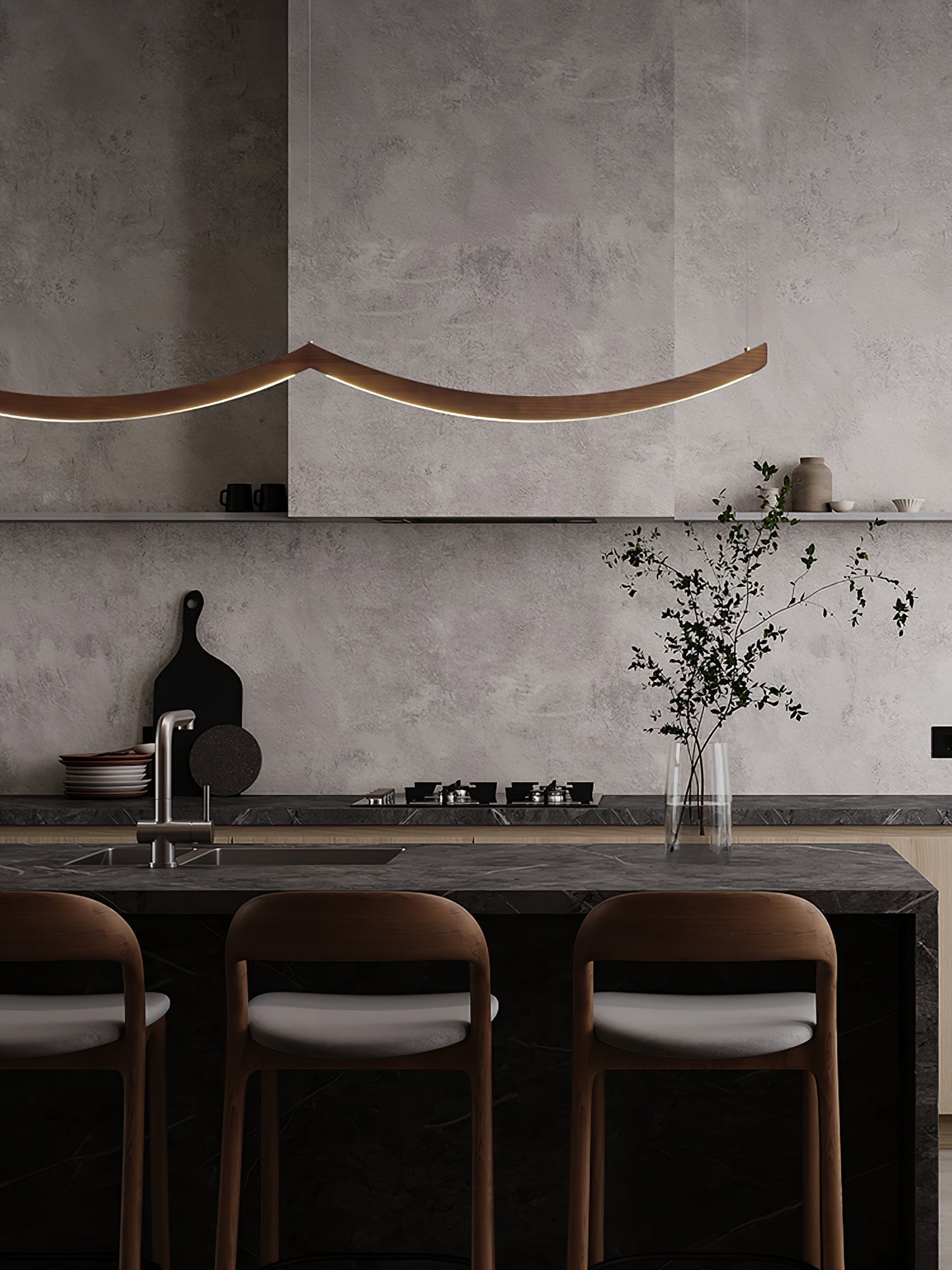 Felix Crescent Pendant Lamp-Neutral Decor