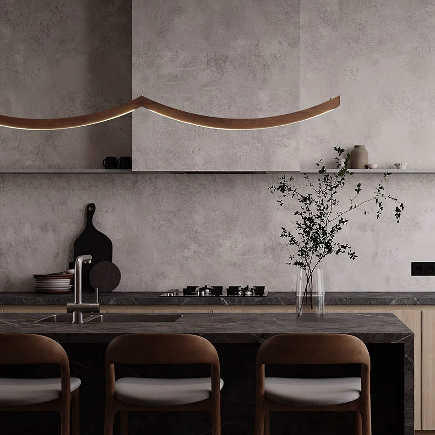 Felix Crescent Pendant Lamp-Neutral Decor