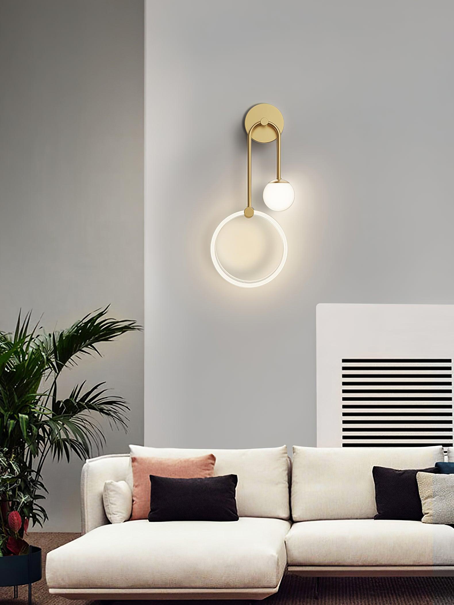 Warren Modern Minimalist LED Brass Wall Light-Neutral Decor