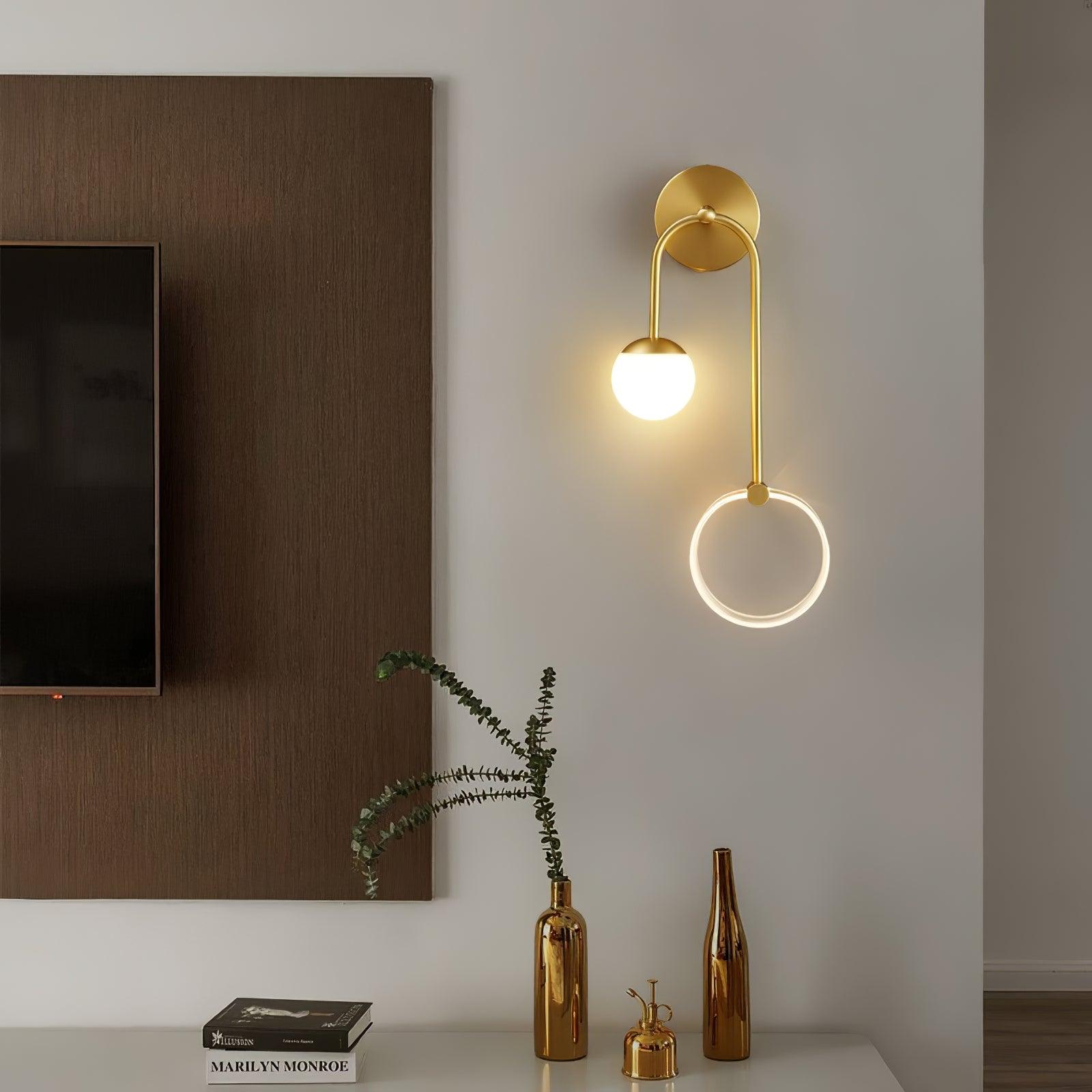 Warren Modern Minimalist LED Brass Wall Light-Neutral Decor
