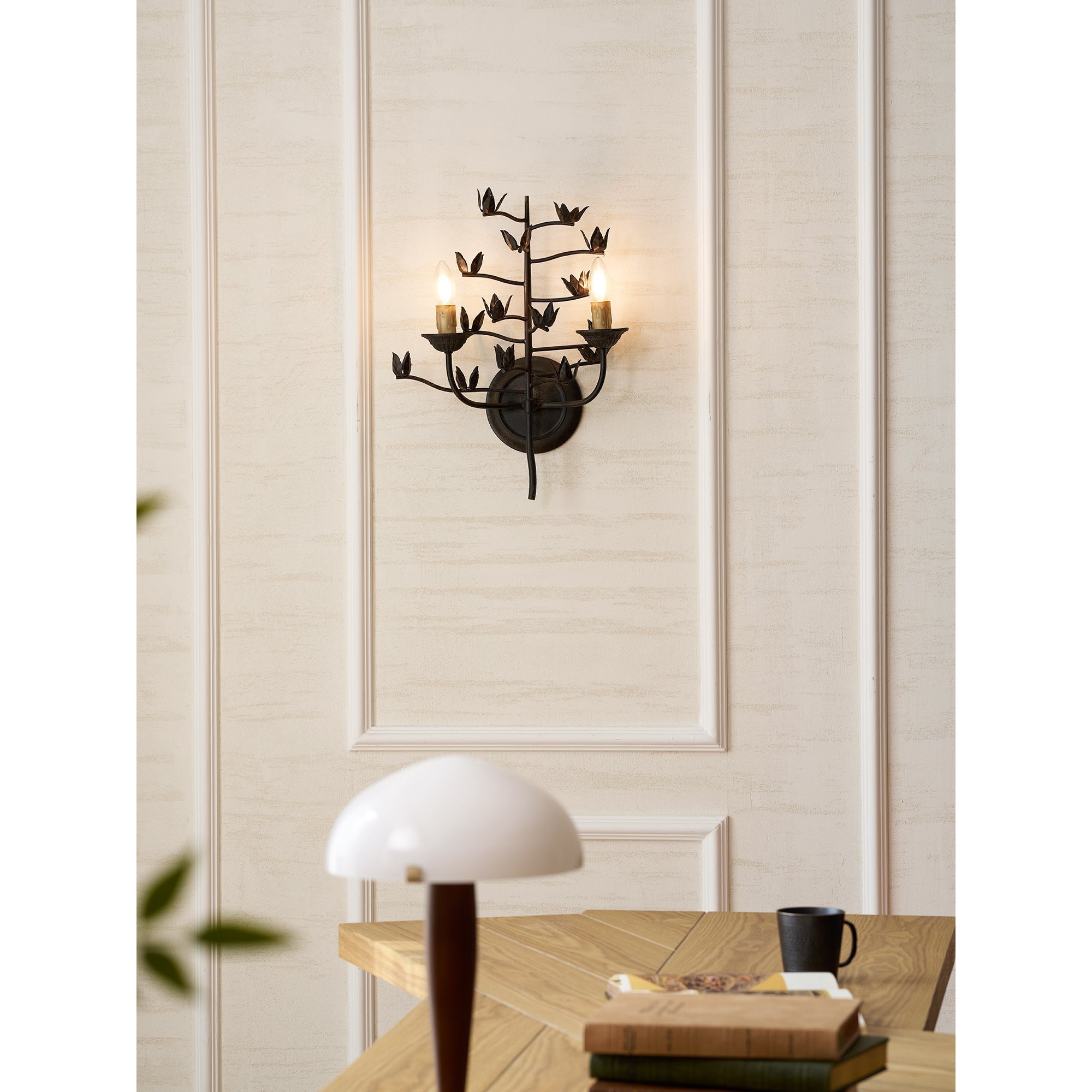 Full product view of the Ferroarte Branch Wall Lamp.
