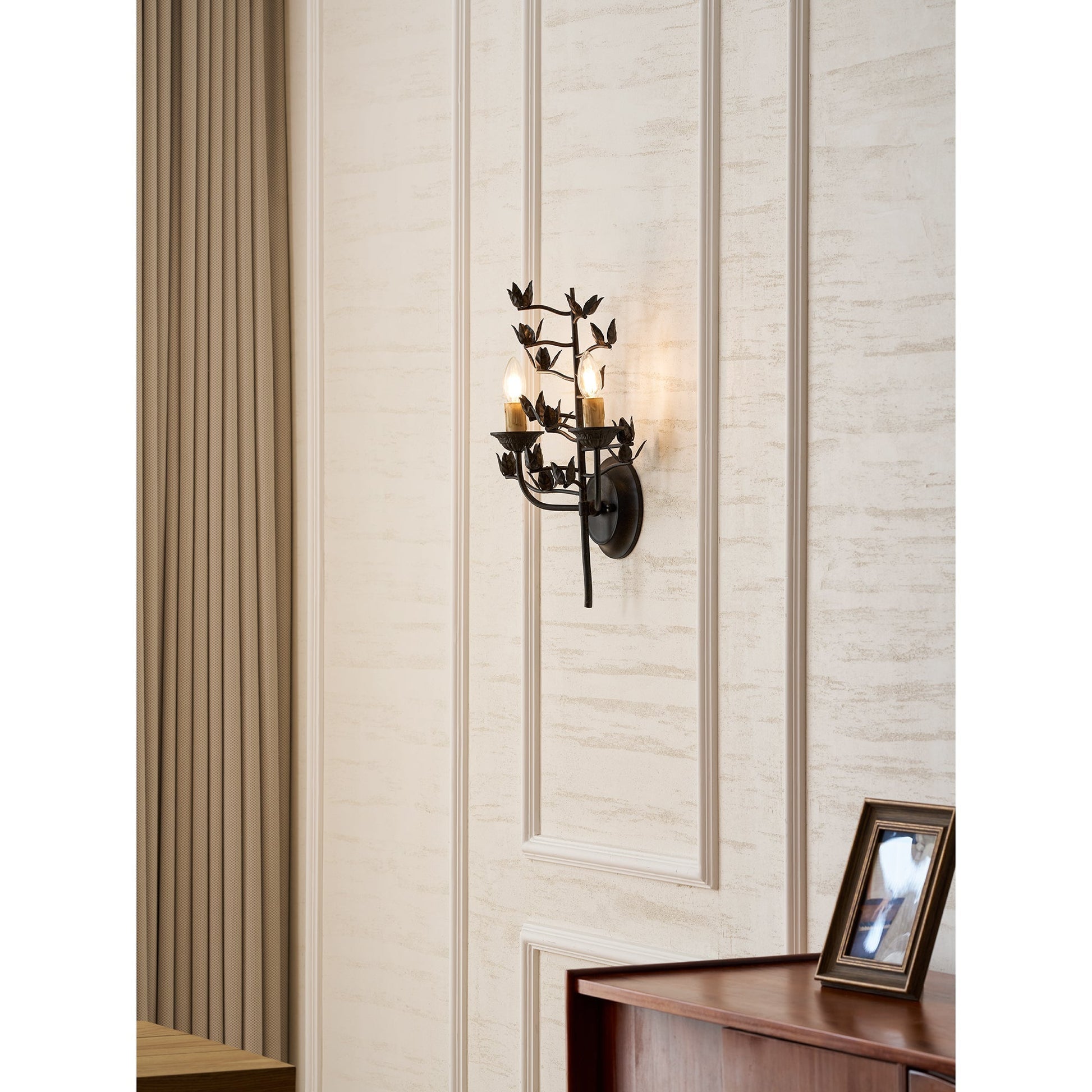 Another angle of the lamp in a home setting.