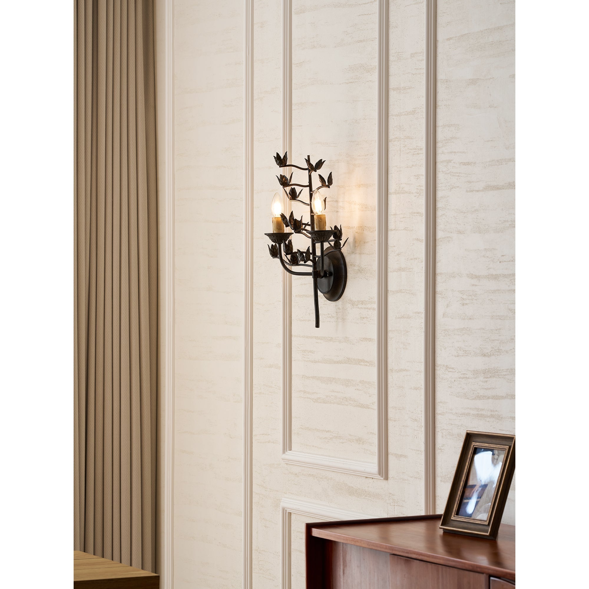 Another angle of the lamp in a home setting.