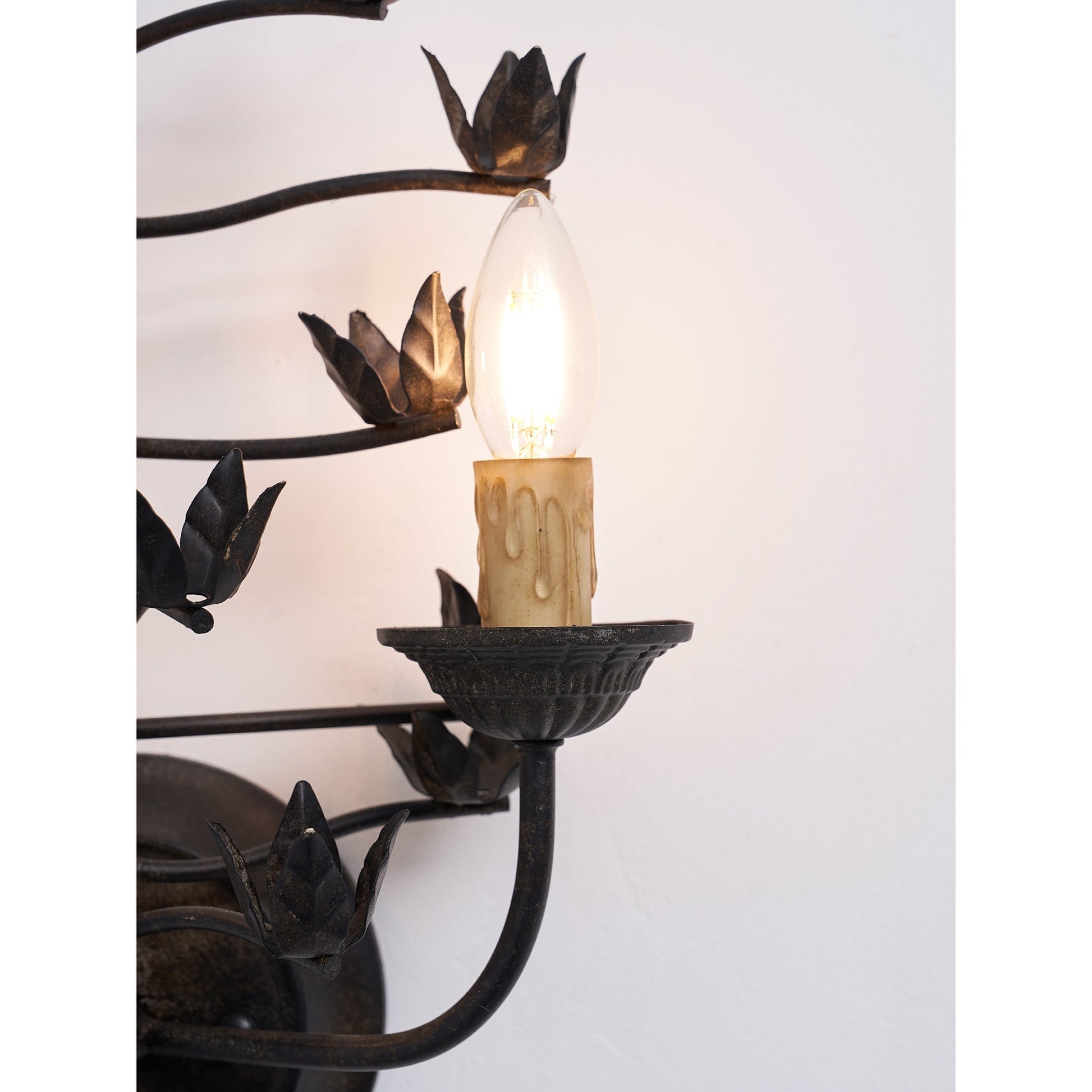 The Ferroarte Branch Wall Lamp from the right side.