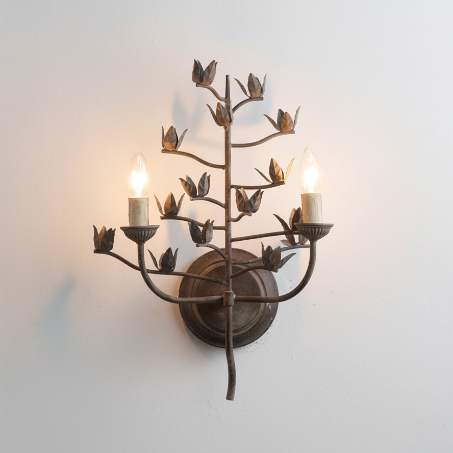 The lamp as a decorative art piece on a feature wall.