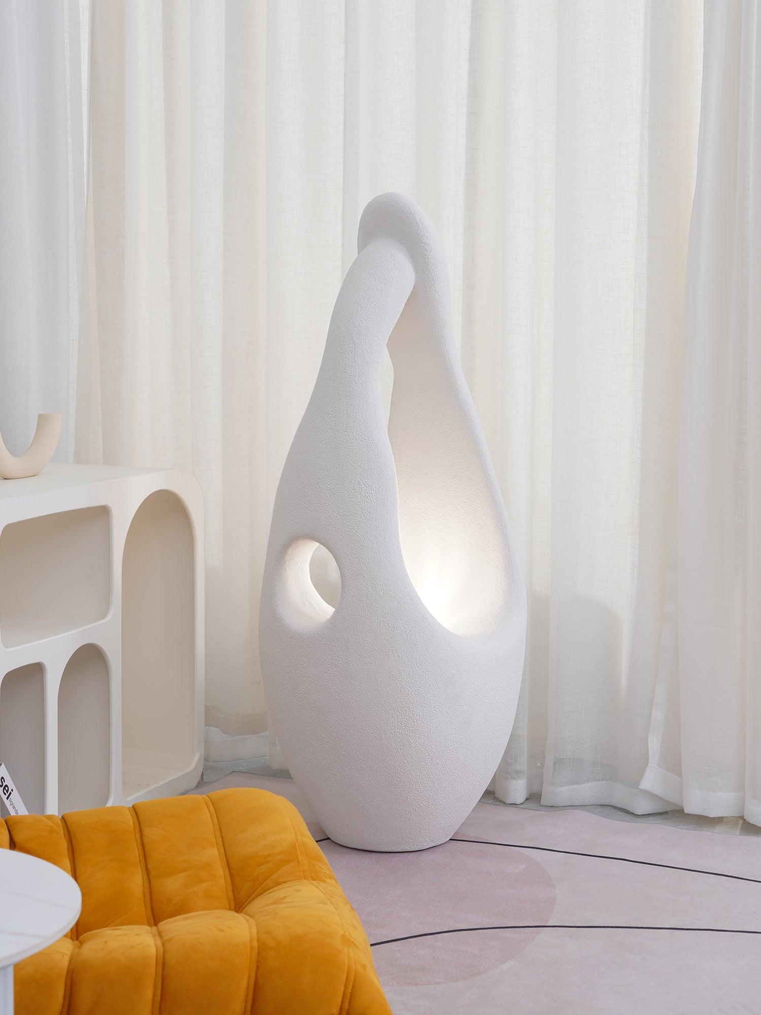 Luo Minimalist Polystyrene Floor Lamp-Neutral Decor