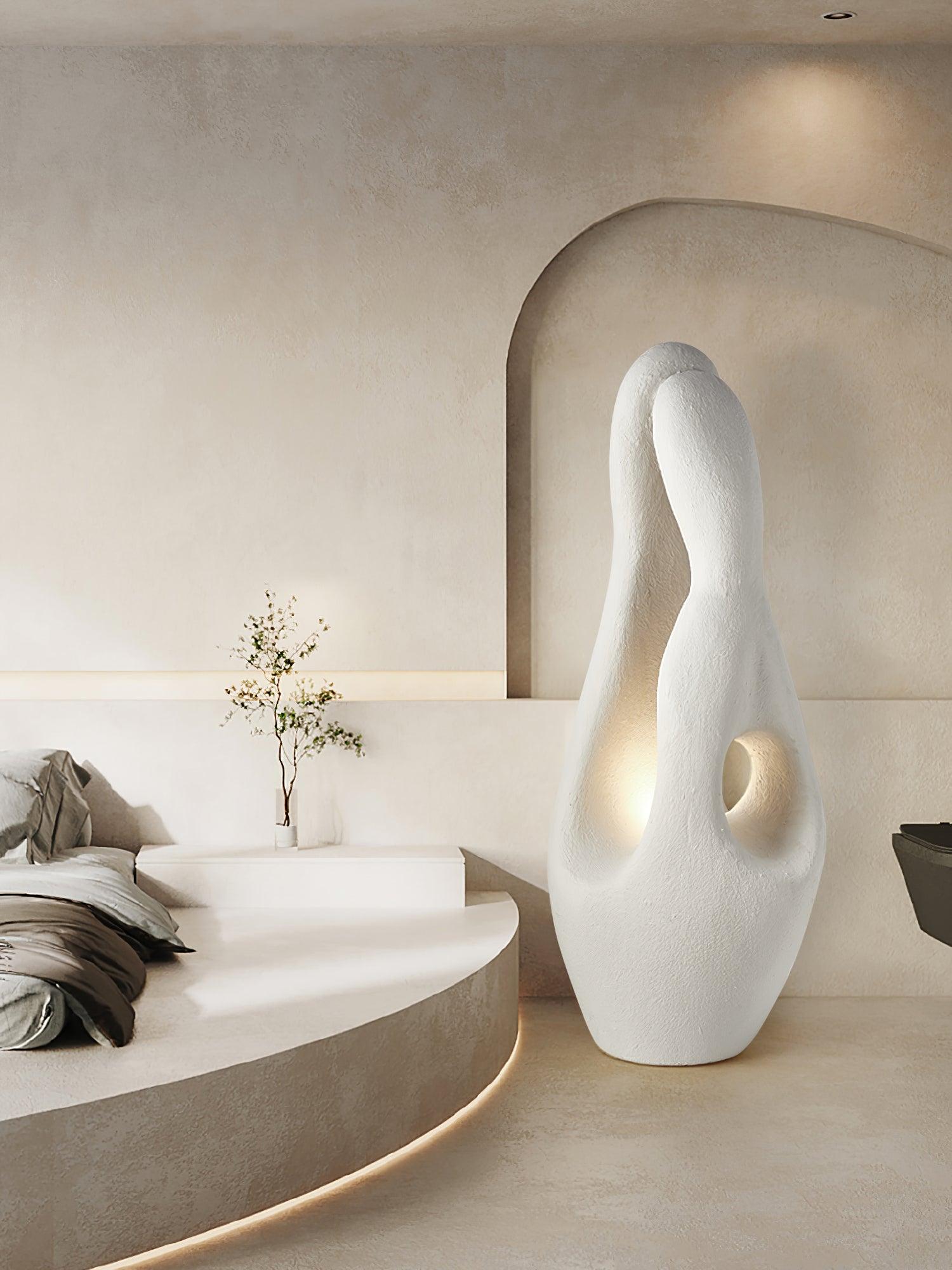 Luo Minimalist Polystyrene Floor Lamp-Neutral Decor