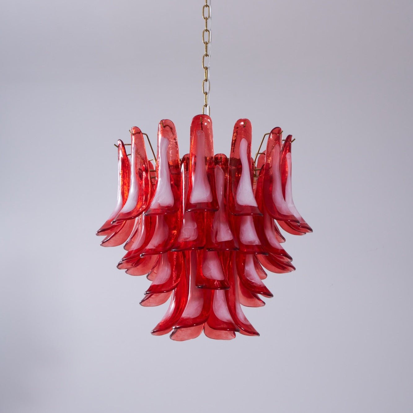 Aurora Chandelier Red Petal Glass Layered Artistic-Neutral Decor