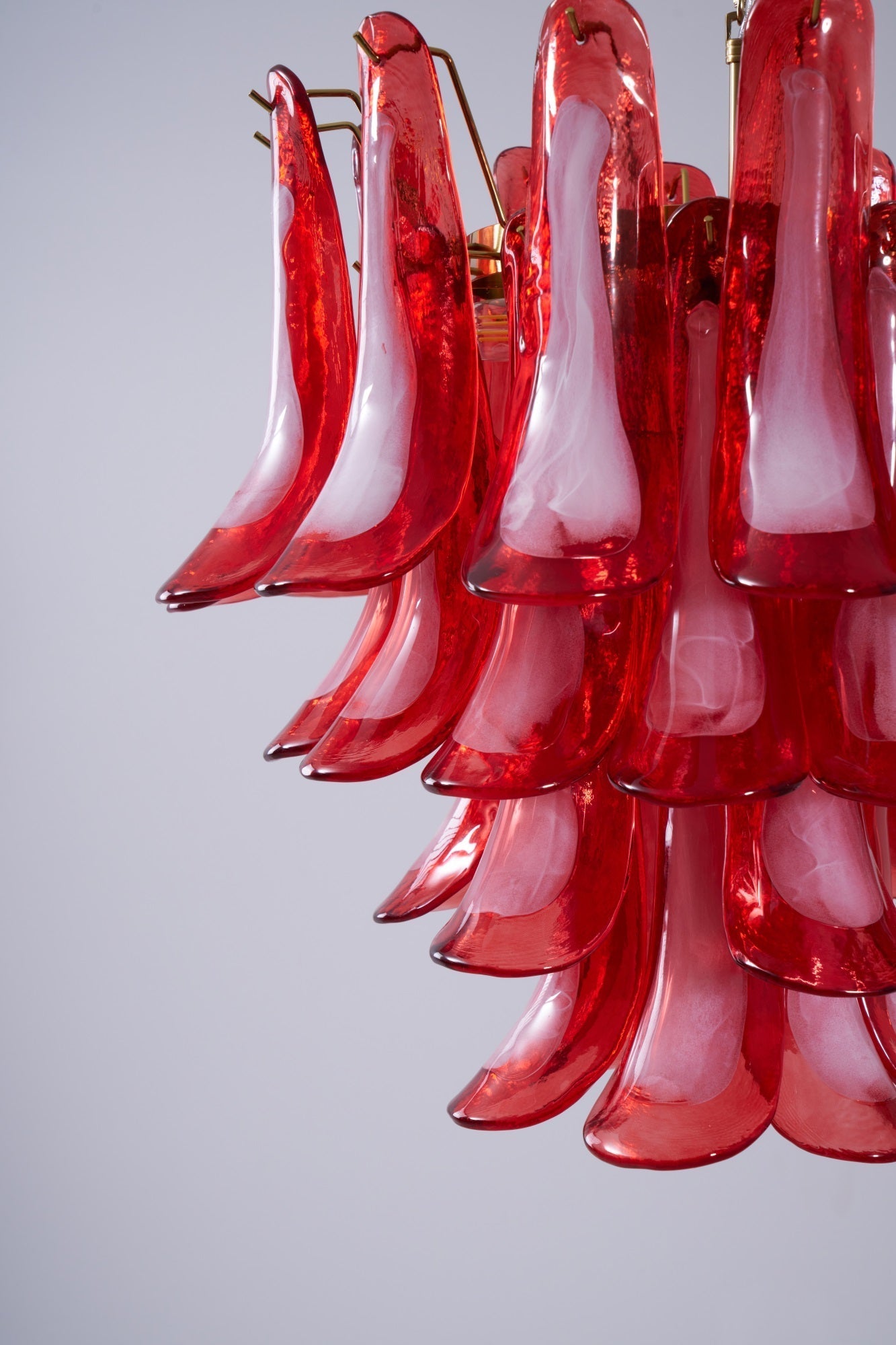 Aurora Chandelier Red Petal Glass Layered Artistic-Neutral Decor