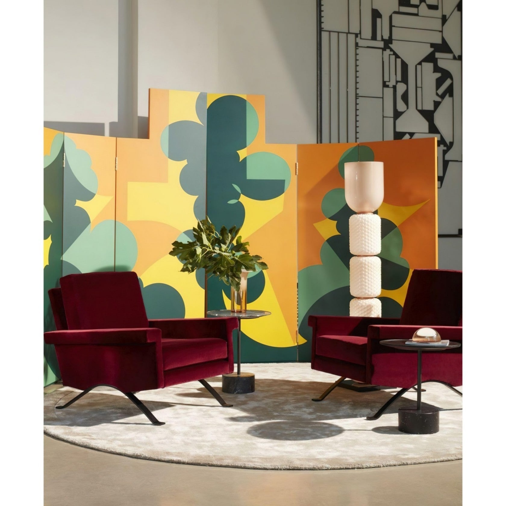 Ficupala Memphis Floor Lamp in the Black finish.