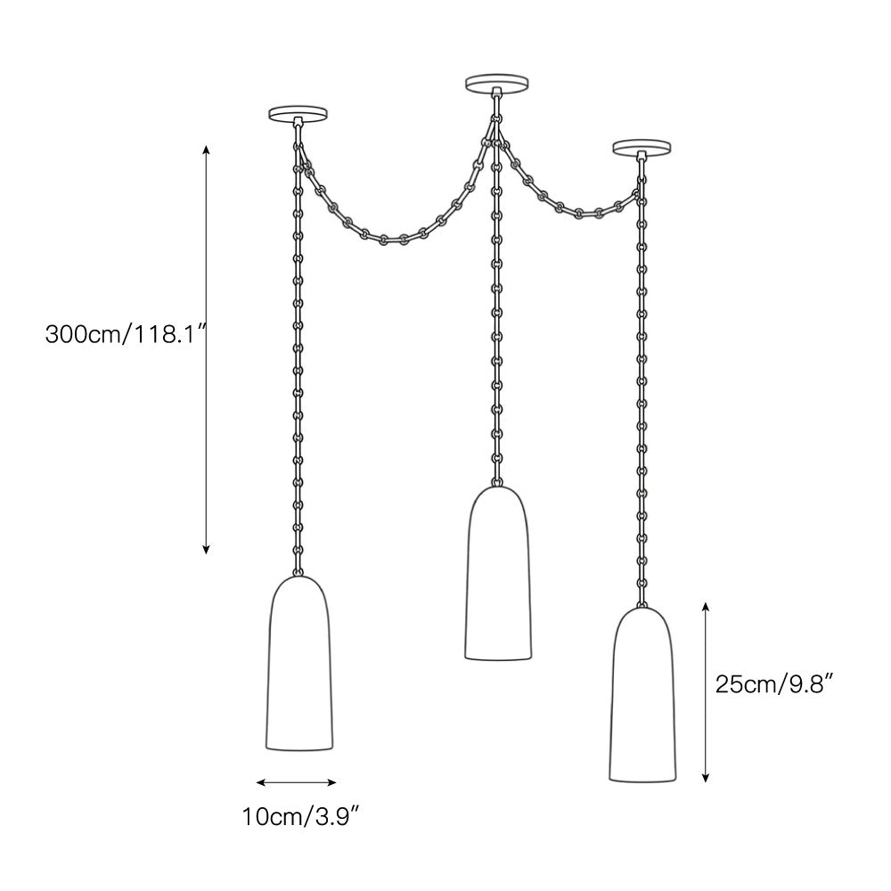 Three-head cluster of the alabaster chandelier.