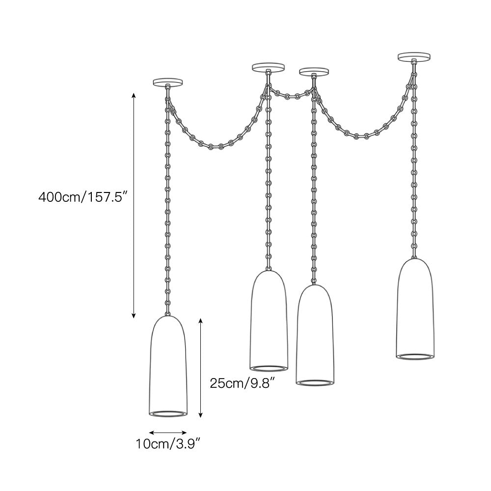 Four-head configuration of the Spanish alabaster chandelier.