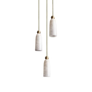 Figure Spanish Alabaster Pendant Light with a satin brass cap.