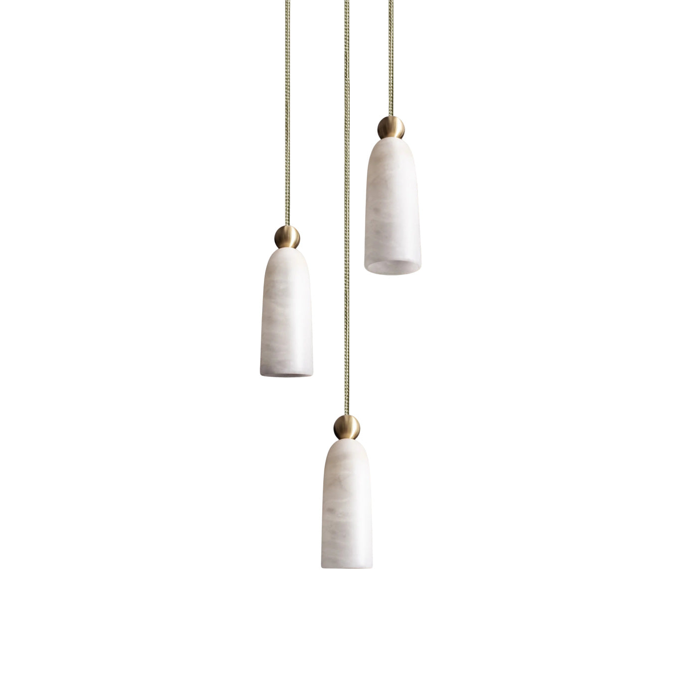 Figure Spanish Alabaster Pendant Light with a satin brass cap.