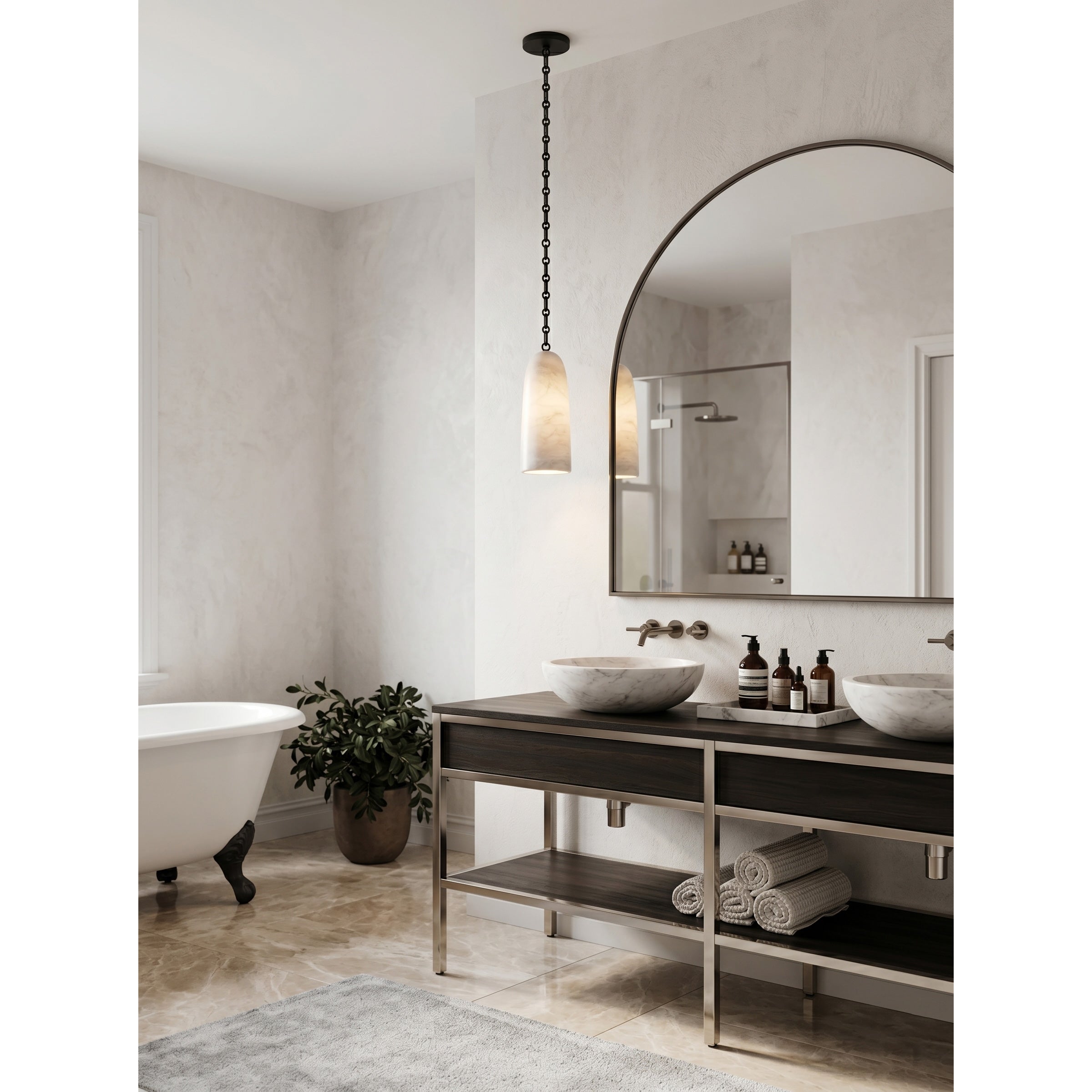 Chandelier as a kitchen island fixture.